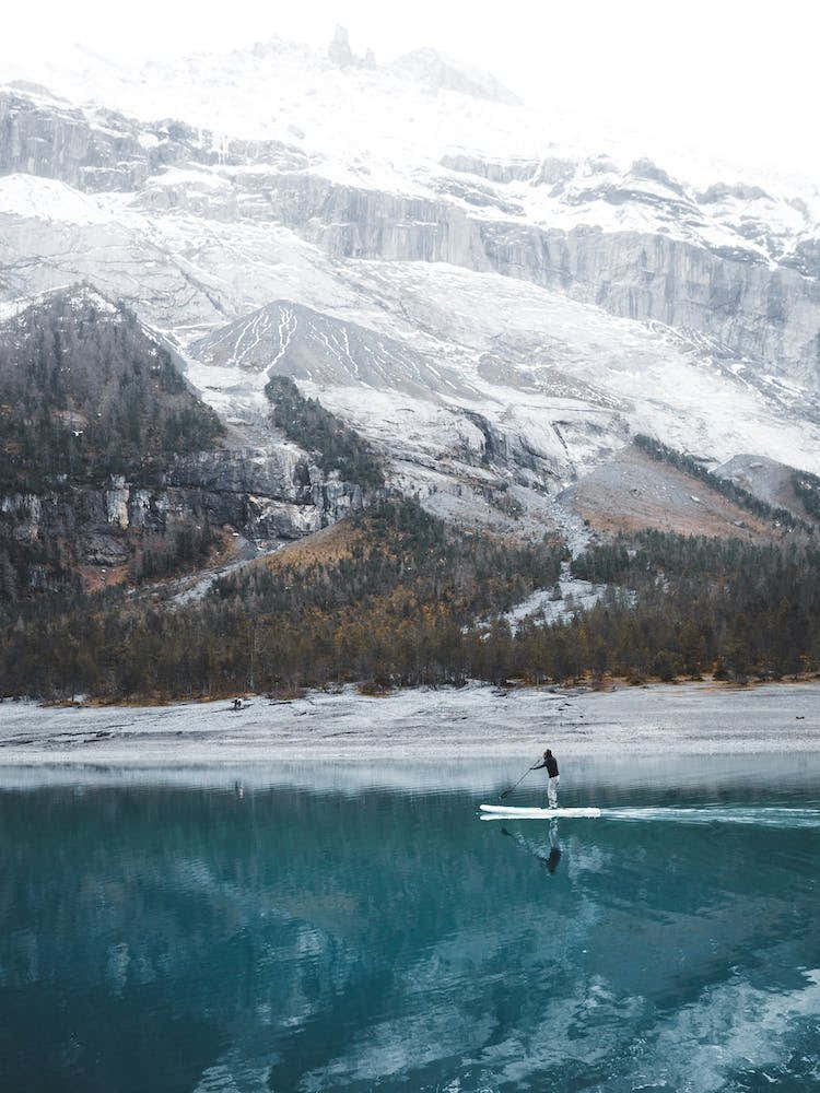Paddle Board On Azure Lake Switzerland