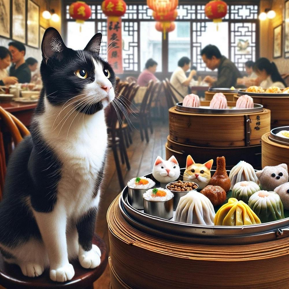 A Cat's Feast: Dumplings Galore