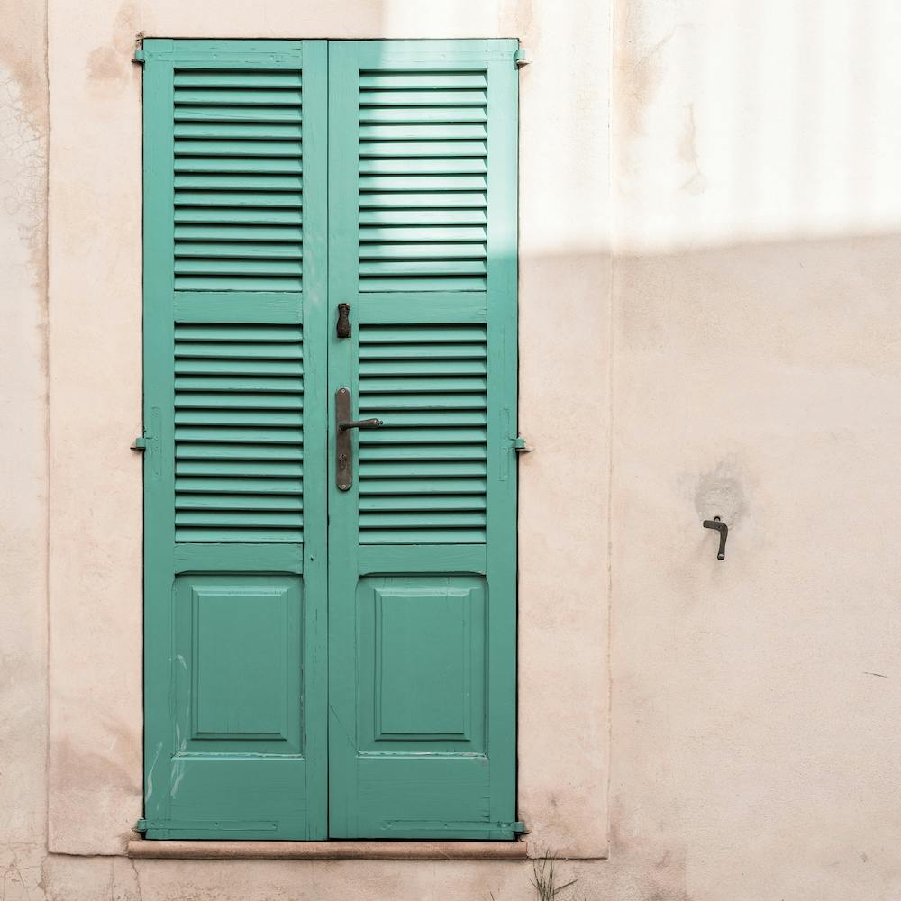 Old wooden front door house entrance