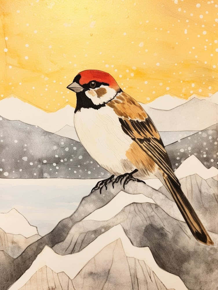 Bird Illustration Sparrow 3