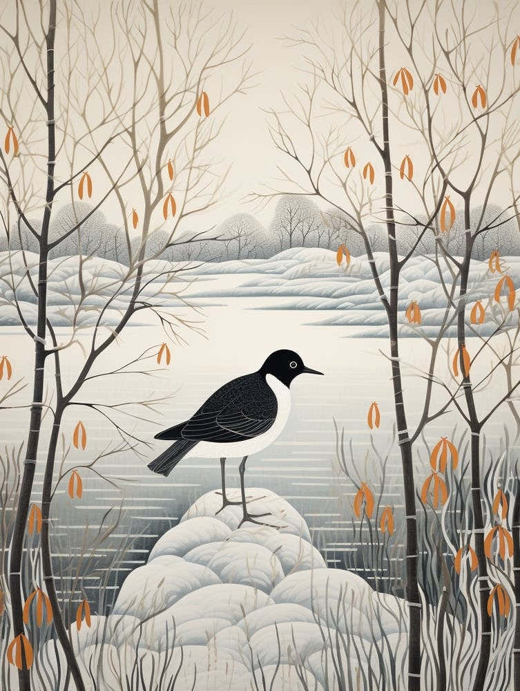 Winter Bird Painting Coot 1