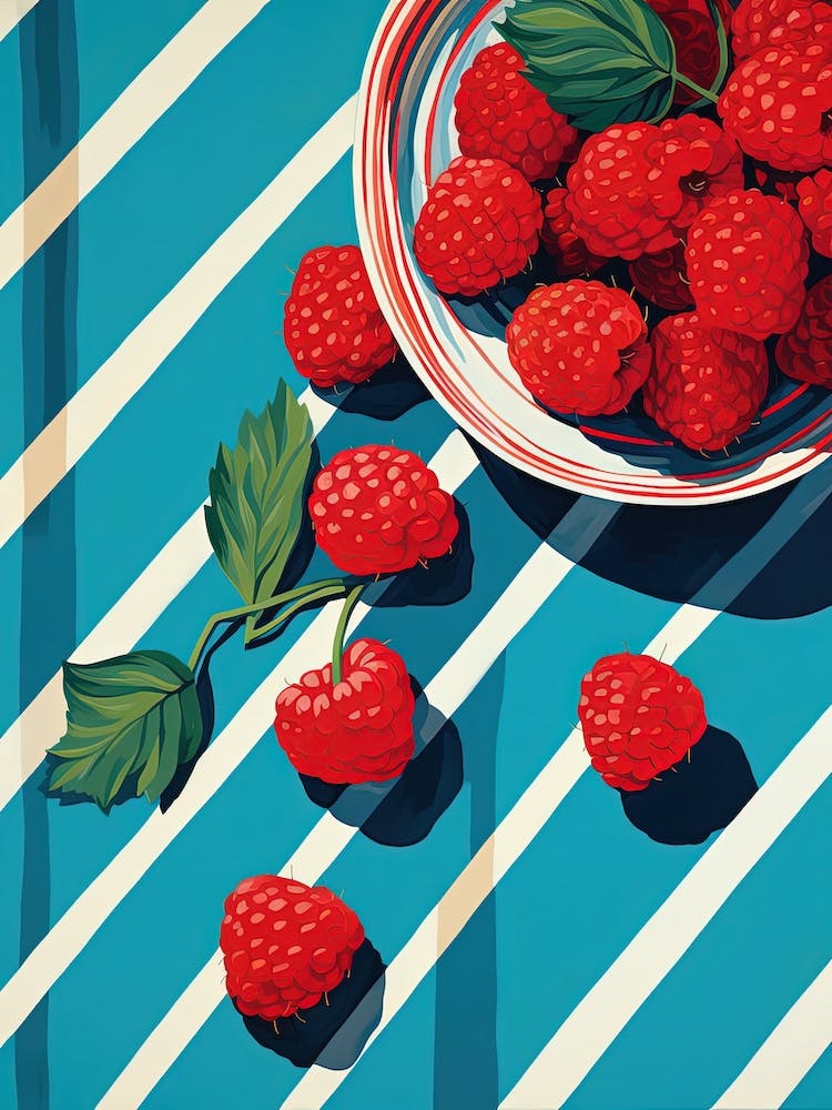 Raspberries Fruit Summer Illustration 1
