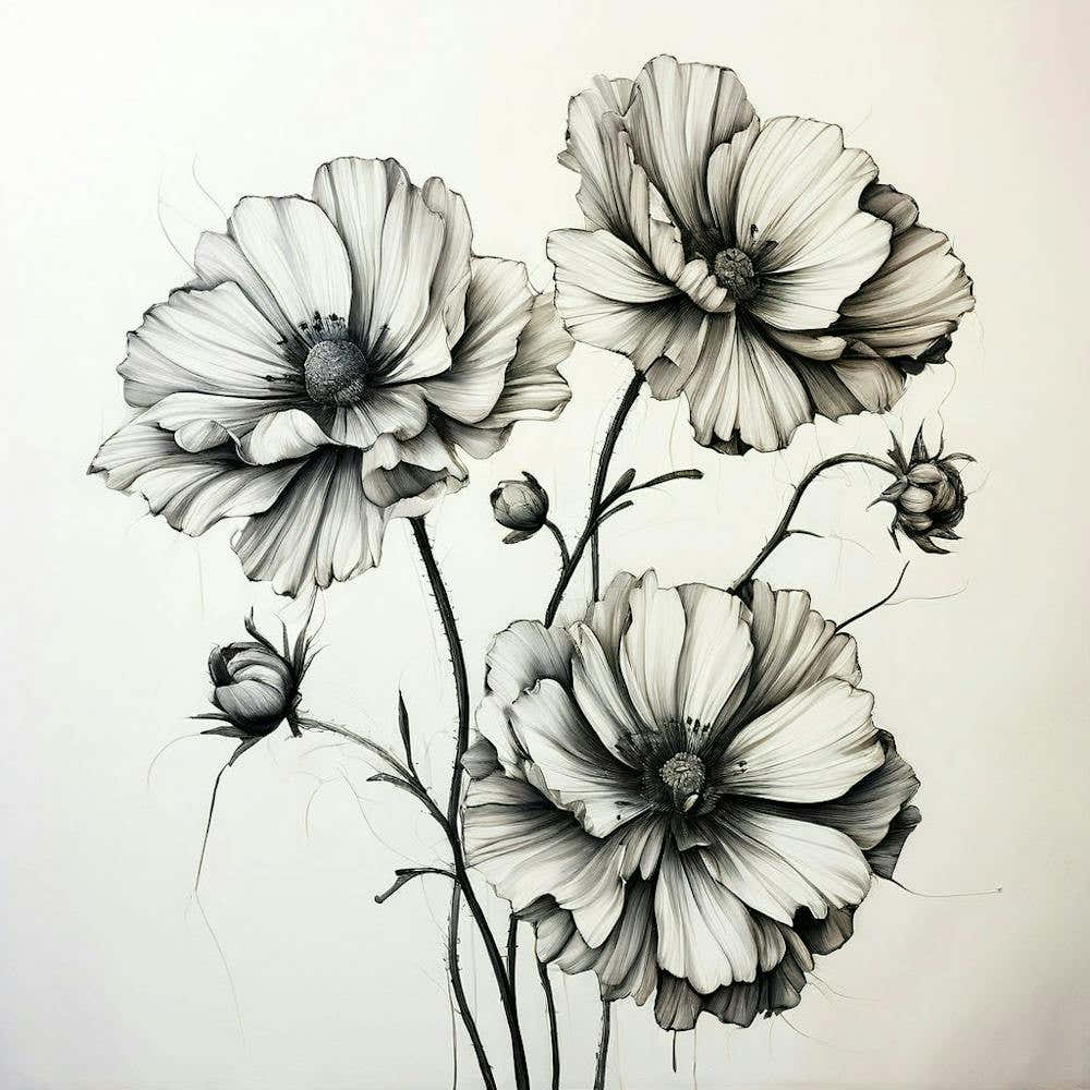 Black And White Flowers 7