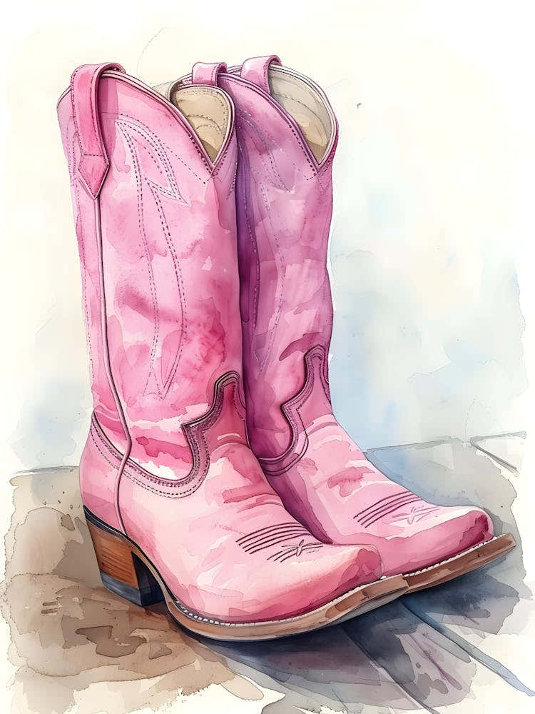 Pink Cowboy Boots 22