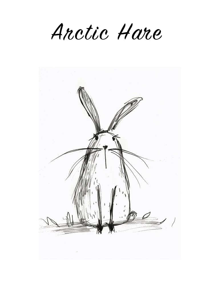 Bw Arctic Hare Poster