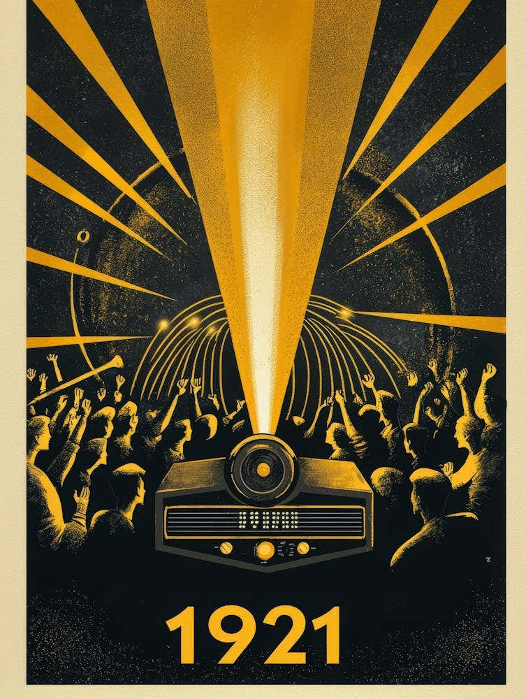 Aihrgdesign A Vintage Poster Celebrating The First Radio Spor 540231a5 00ac 45d7 9182 37e39b95a698 2