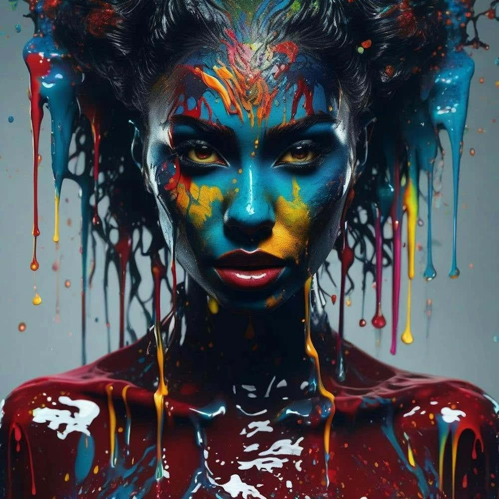 Paint Splashed Woman