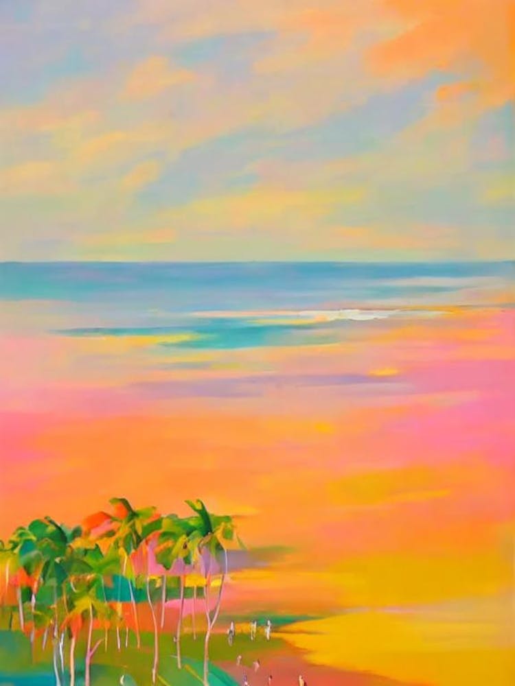 Nusa Dua Beach, Bali, Indonesia Pink & Orange Millenial