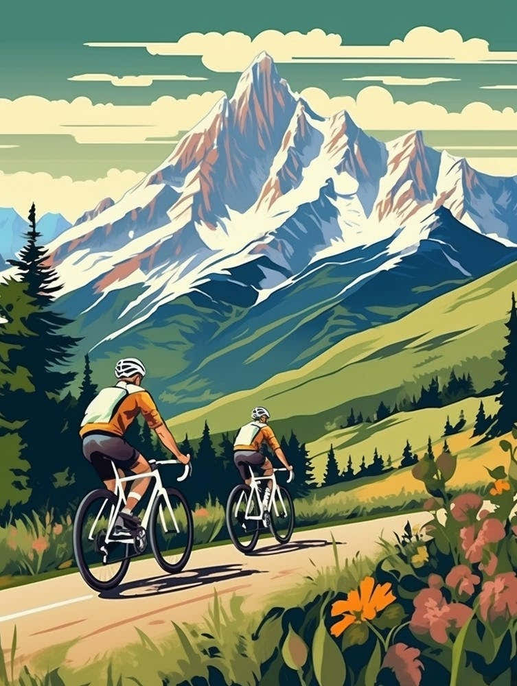 Tour De Mont Blanc France 12 Vintage Travel Illustration