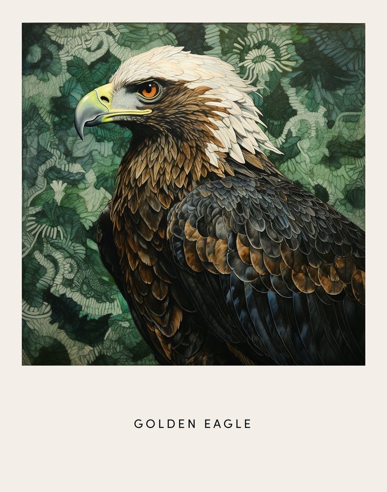 Ohara Koson Inspired Bird Painting Golden Eagle 4 Poster
