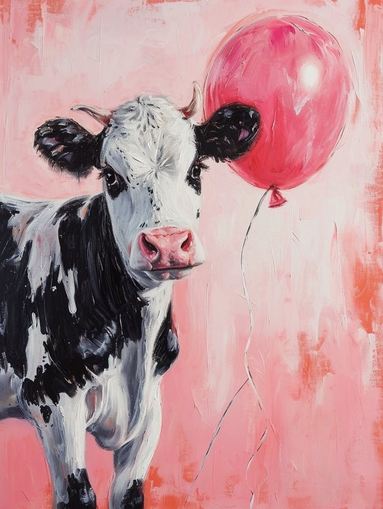 Cute Cow 1 With Balloon