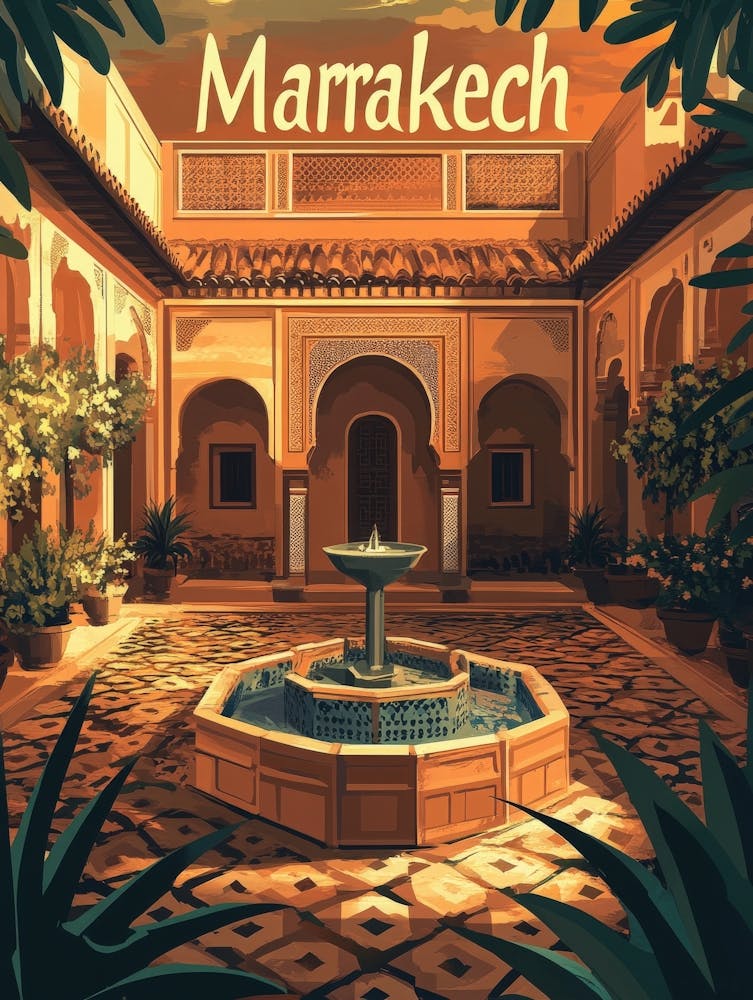 Aihrgdesign A Mid Century Modern Travel Poster For Marrakech 1