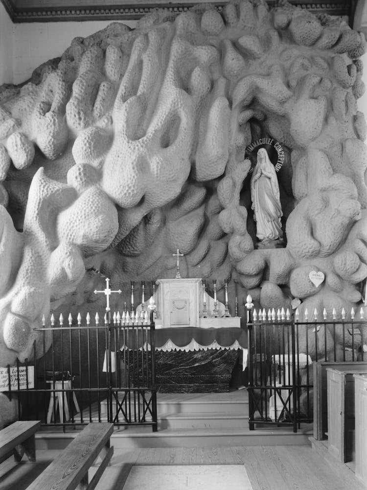 Grotto In Church, Saint Martinville, Louisiana, Sculpture Work Was Done By Local By Russell Lee