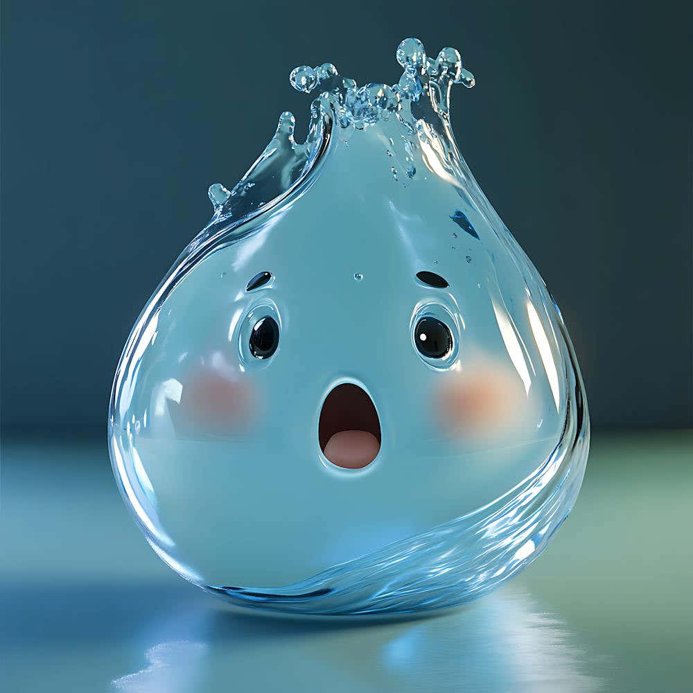 Animated Water Droplet Character 5