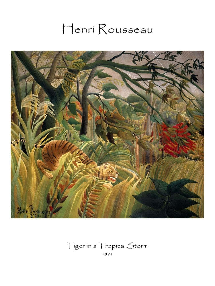 Tiger In A Tropical Storm By Henri Rousseau Poster Print (1891)