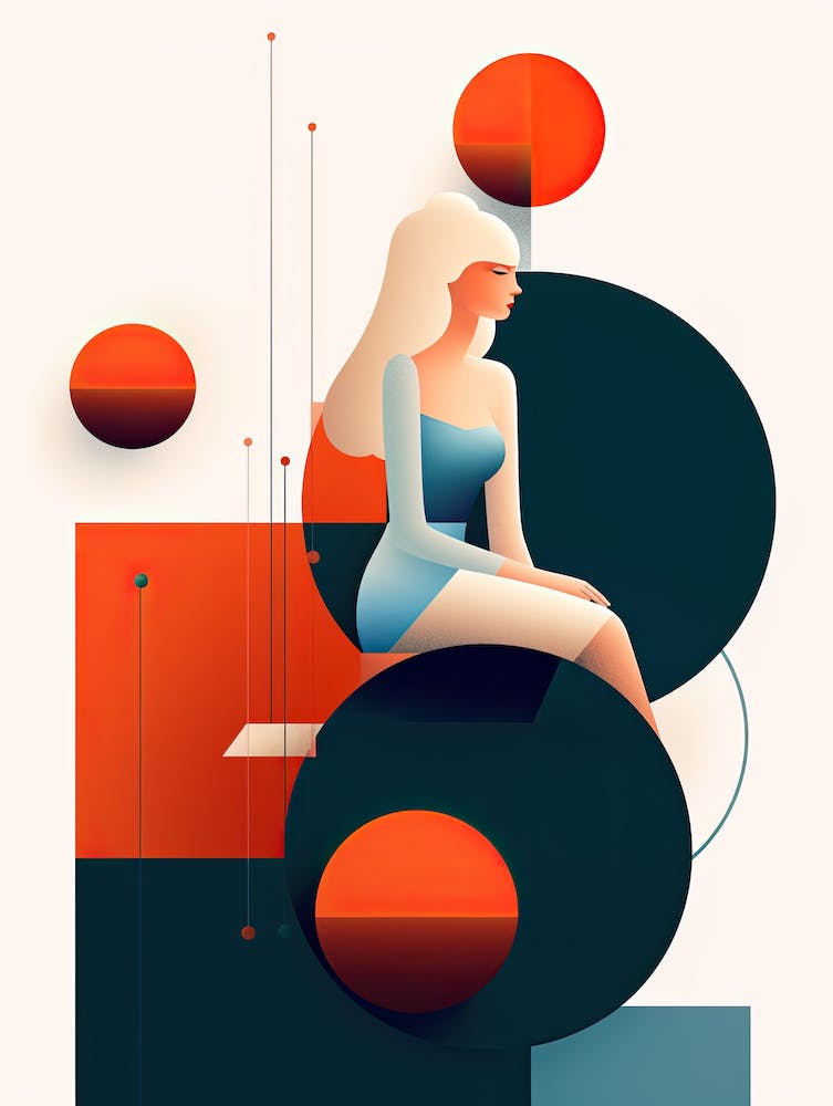 Empowered Rhythms: Woman's Journey in Abstract