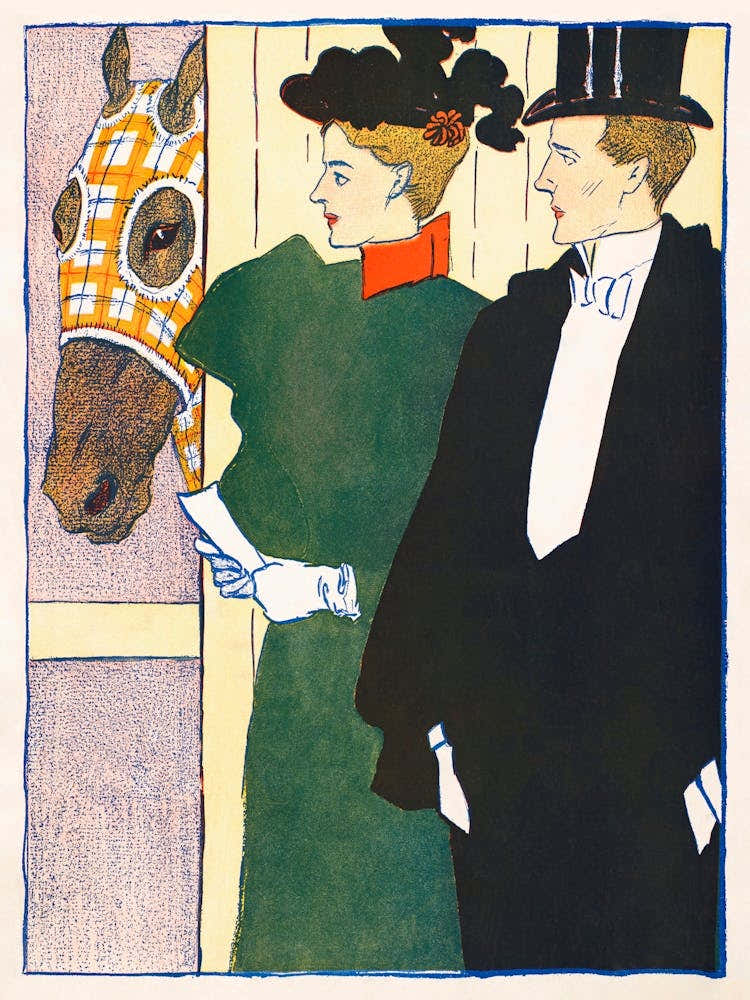 Woman Holding A Horse Racing Ticket (1895), Edward Penfield