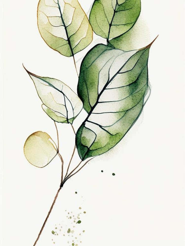 Wild Ginger Leaf Minimalist Watercolour 2