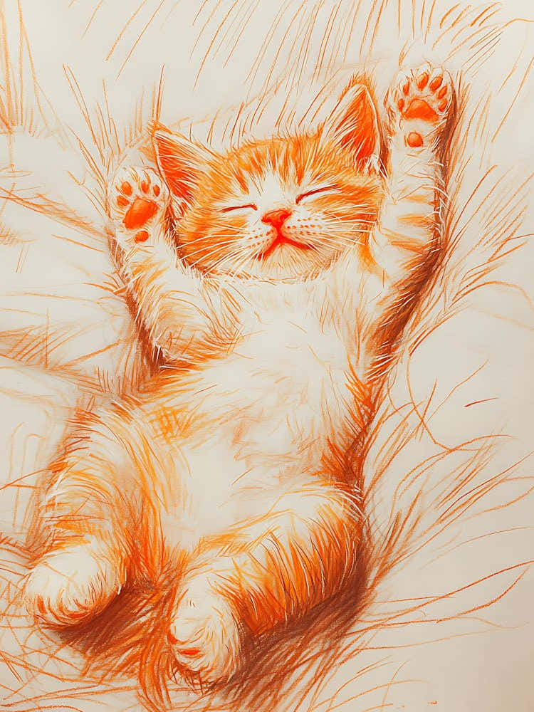 Orange Kitten Sleeping
