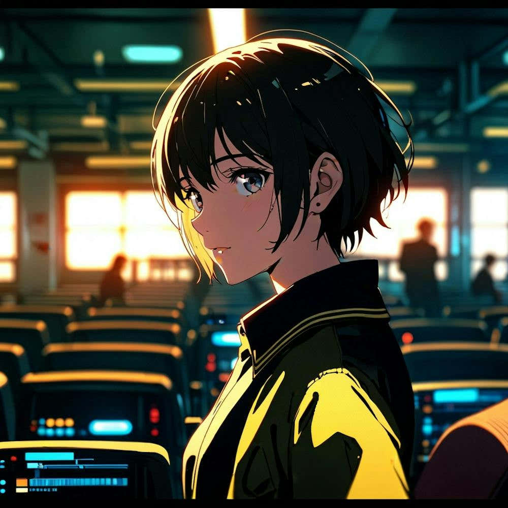 Anime Girl Standing In A Room