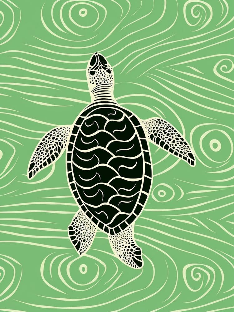 Turtle And The Waves Green
