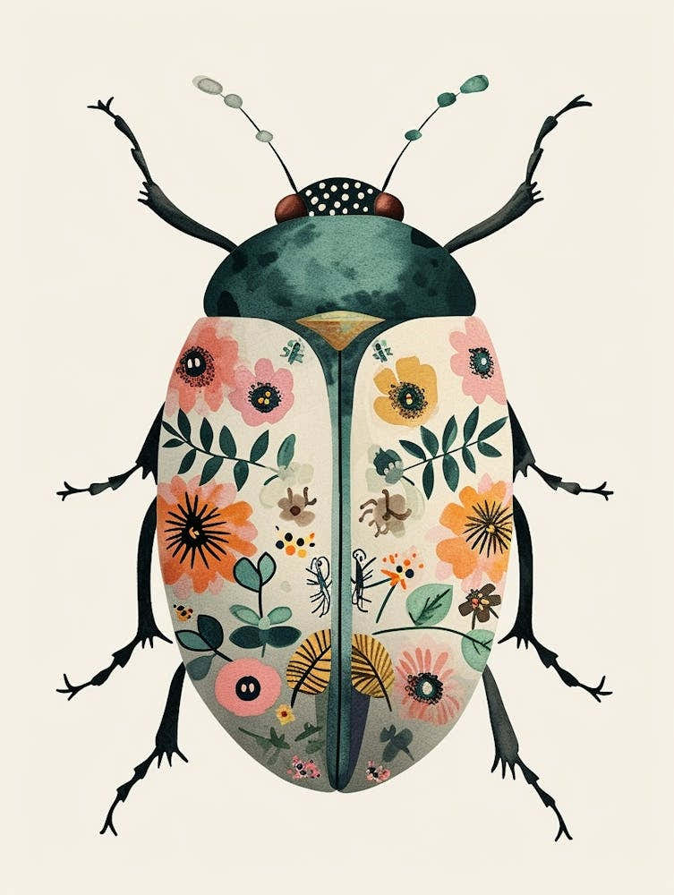 Colourful Insect Illustration June Bug 3