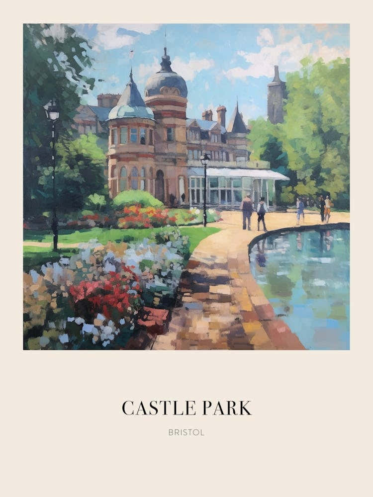 Castle Park Bristol 4 Vintage Cezanne Inspired Poster