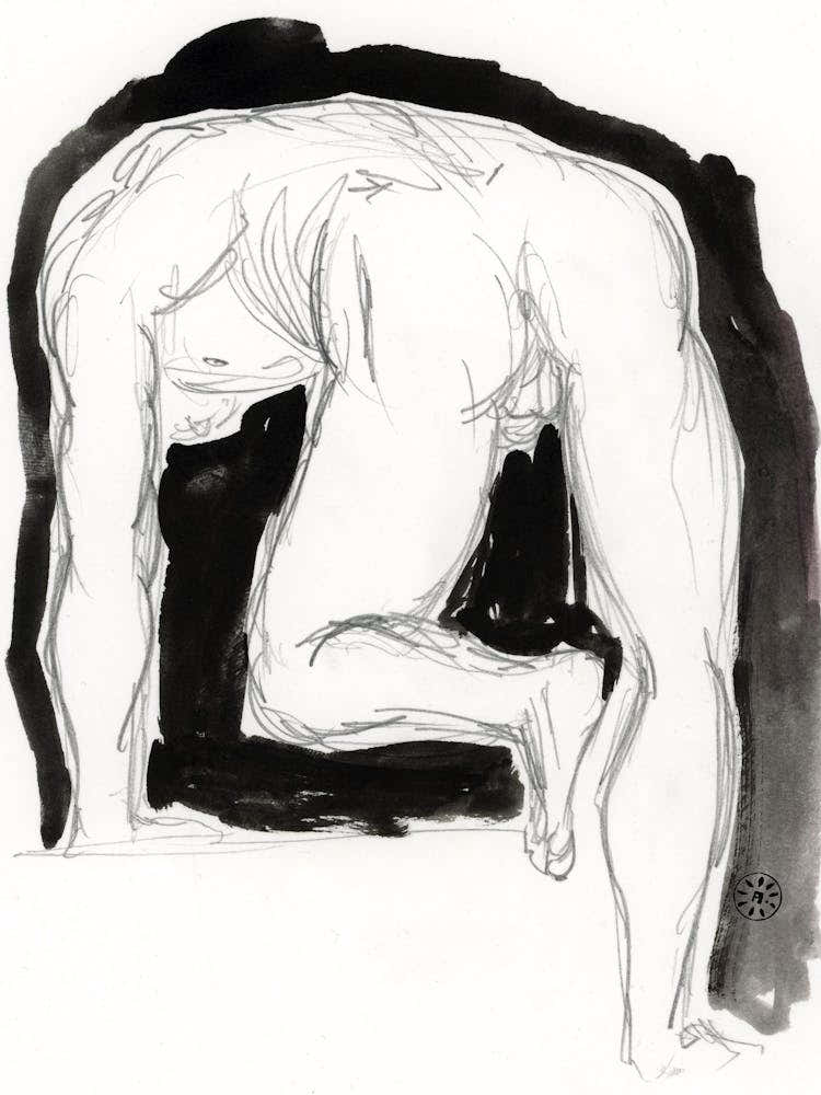 Nude Drawing homoerotic male nude man erotic gay art 4