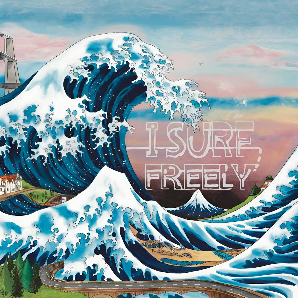 high surfing waves