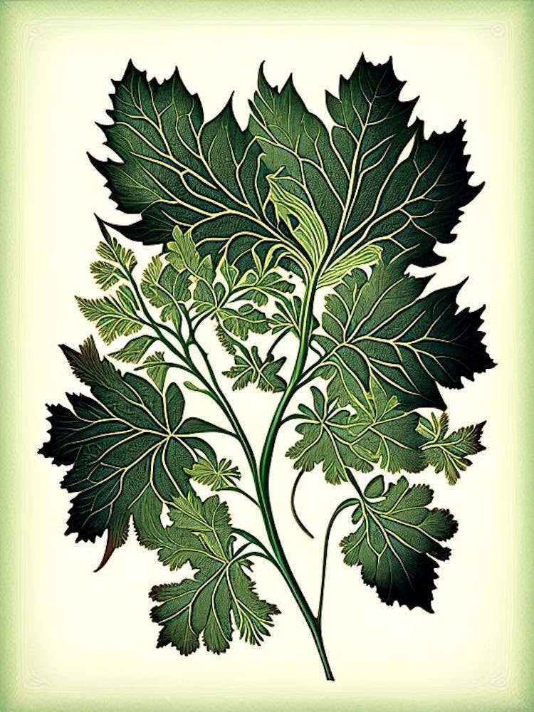 Lovage Leaf Vintage Botanical 3