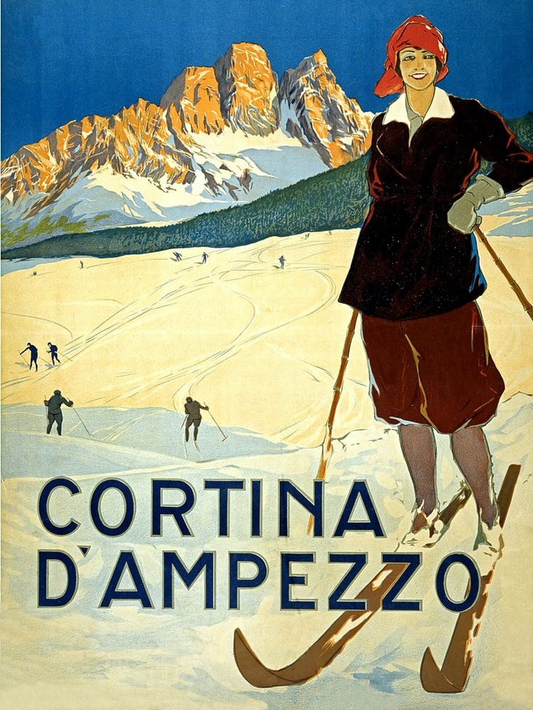 Happy Skier at Cortina Di Ampezzo, Italy