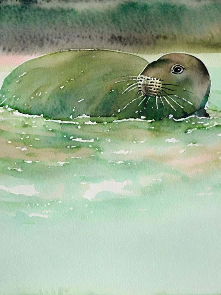 Elephant Seal Storybook Watercolour