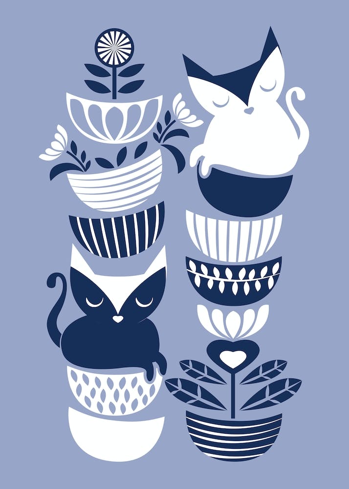 Swedish folk cats // cats and mugs sweet Scandinavian  1