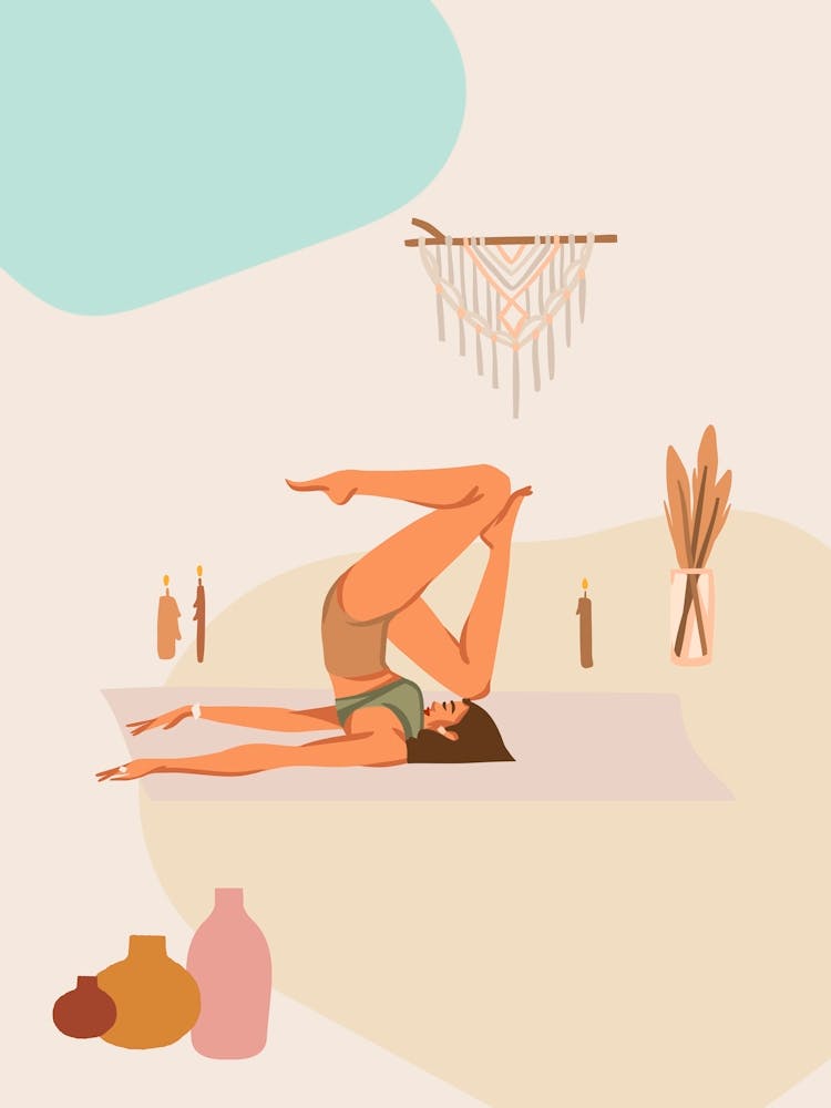 Yoga Pose. Boho Yoga Girl — boho poster, boho wall art