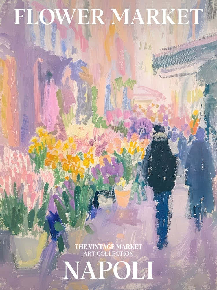Vintage Flower Market Painting Napoli 5