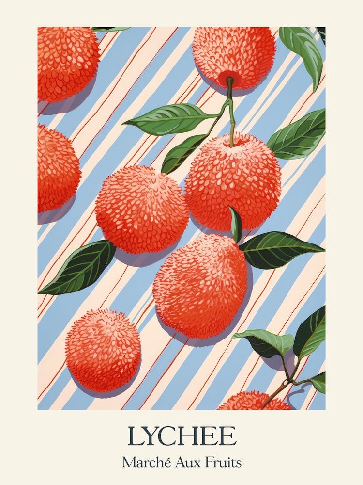 Marche Aux Fruits Lychee Fruit Summer Illustration 2