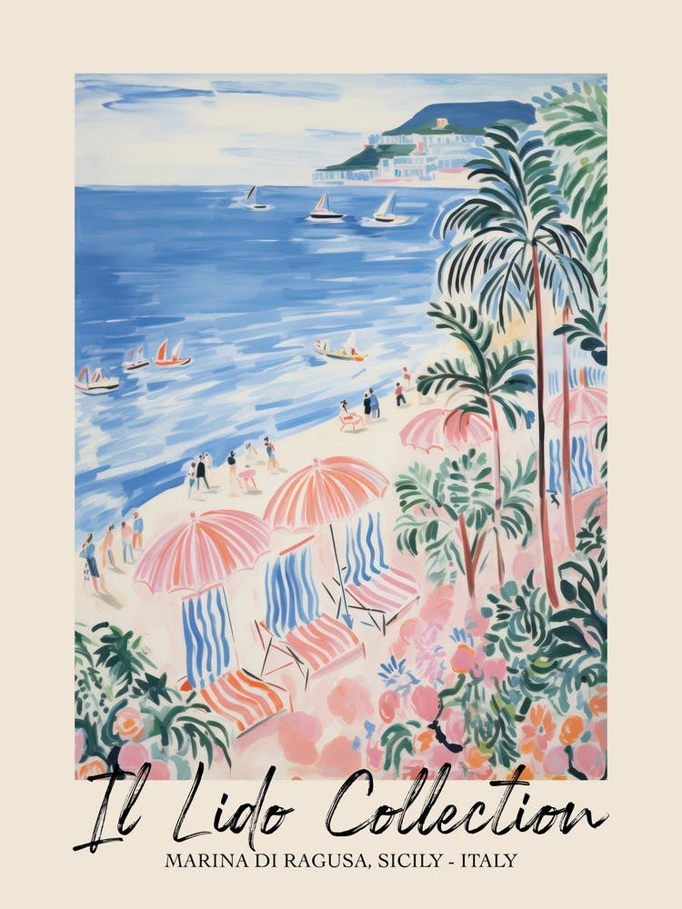 Marina Di Ragusa, Sicily   Italy Il Lido Collection Beach Club Poster 1