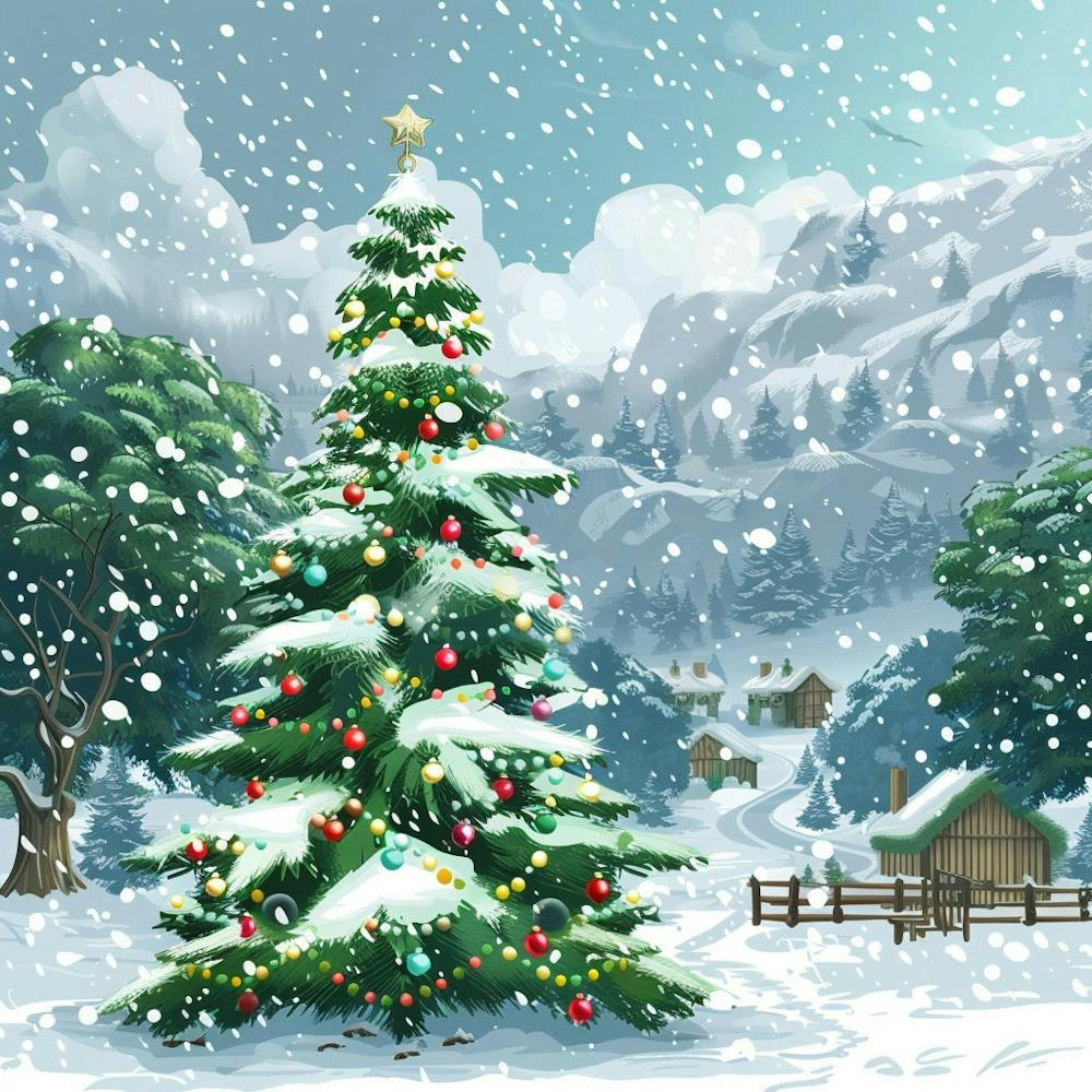 Christmas Banner Texture With A Snowy Landscape 4