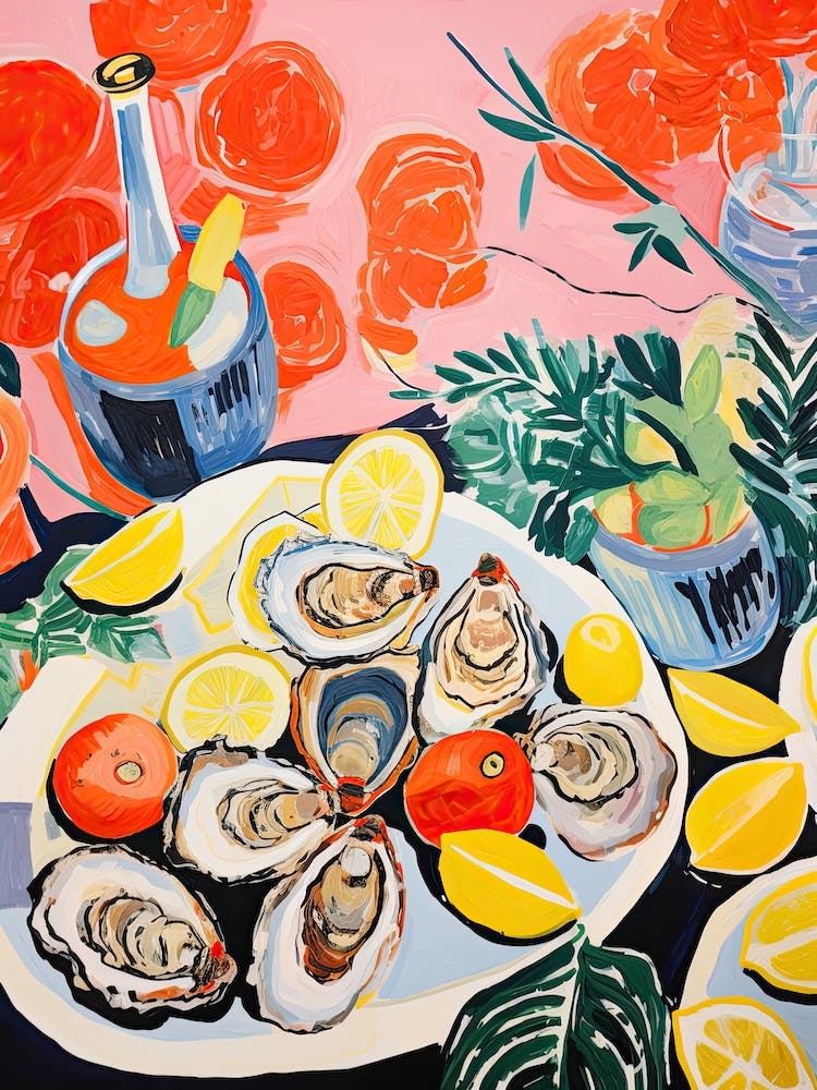 Mediterranean Seafood Lunch Summer Illustration 2