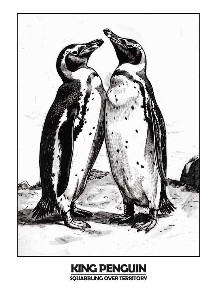 Penguin Squabbling Over Territory Poster 7