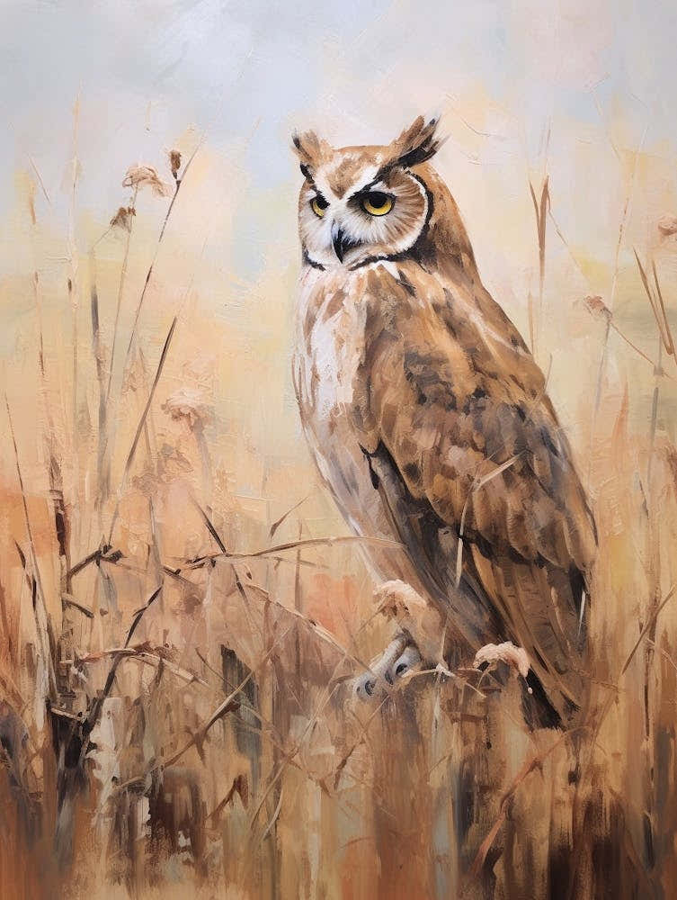 Bird Painting Great Horned Owl 2