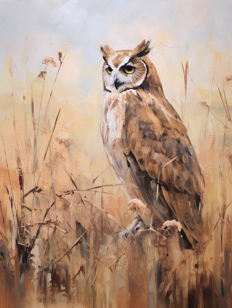 Bird Painting Great Horned Owl 2