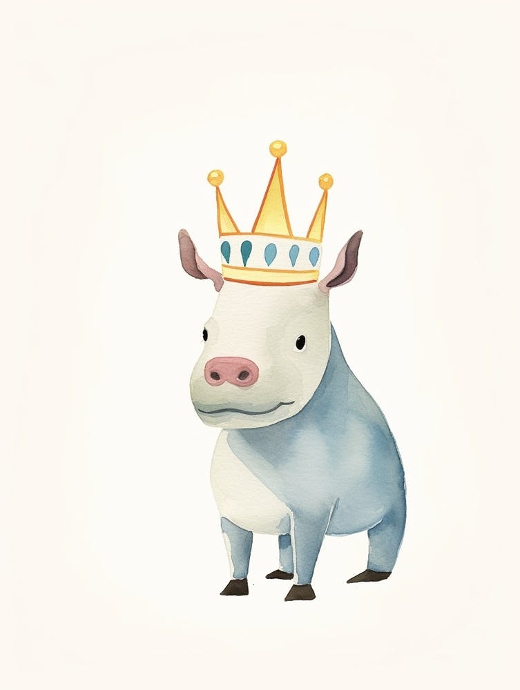 Little Rhinoceros 1 Wearing A Crown