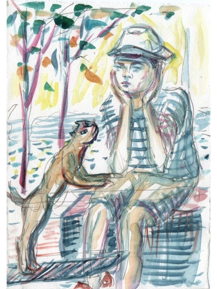 Boy With Skating Cat