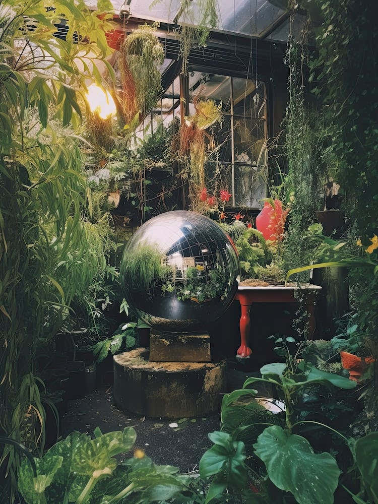 Green House Plants Botanical Disco Ball 1