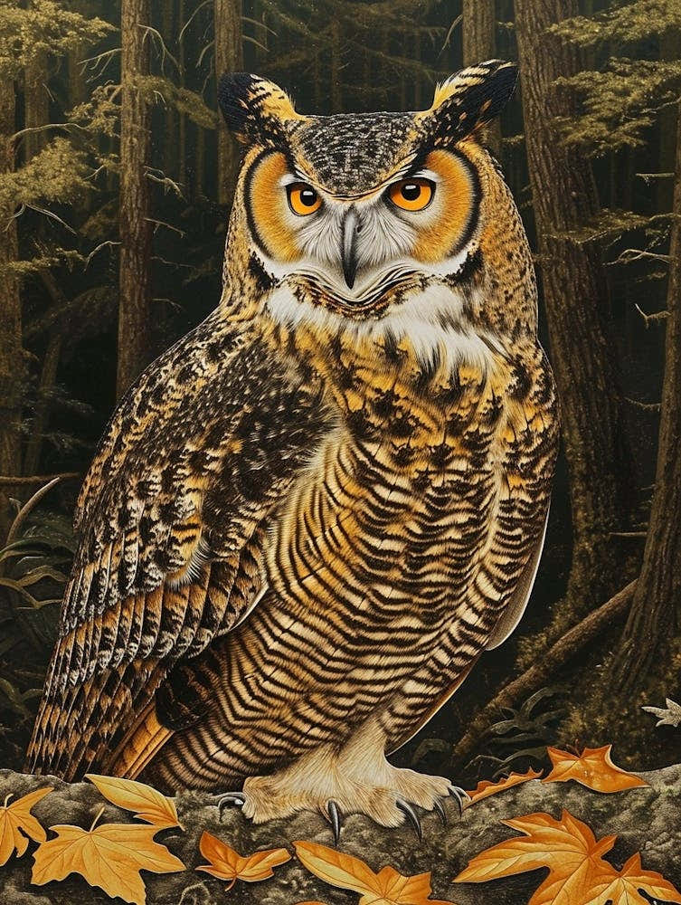 Verreauxs Eagle Owl Relief Illustration 3