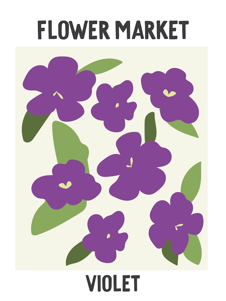 Flower Market Poster Violet