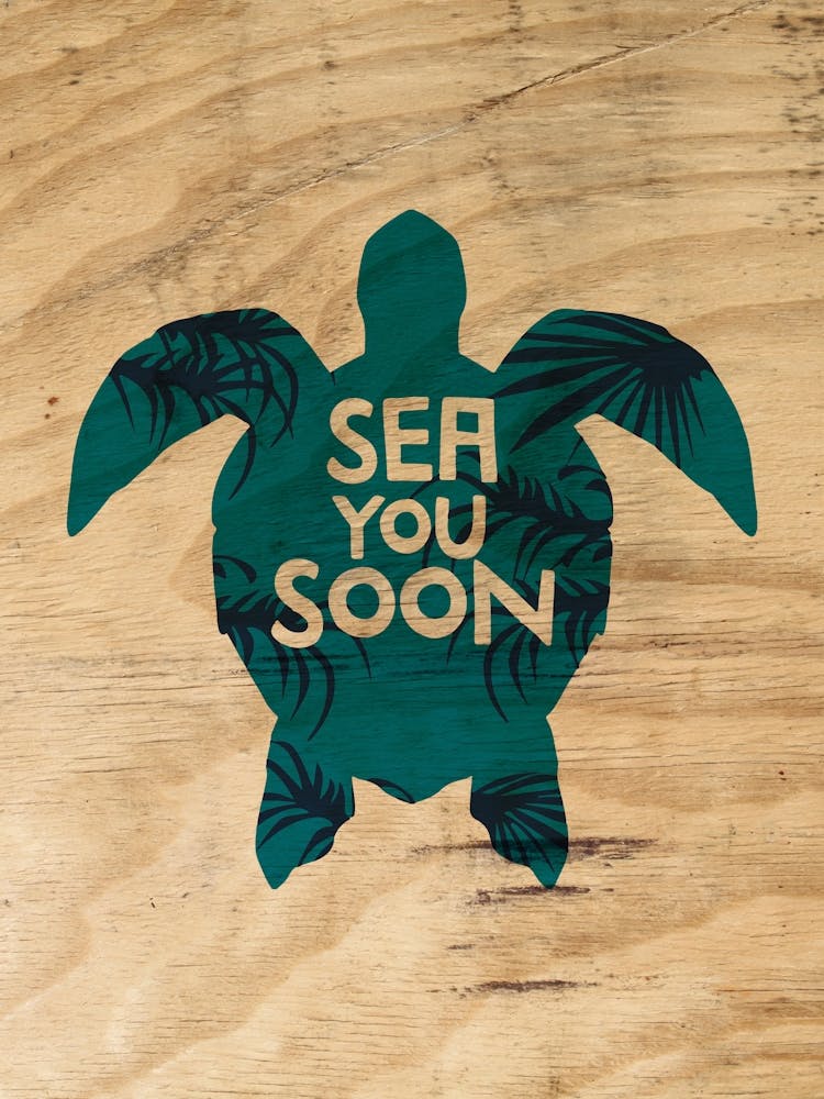 Sea you soon - travel poster, vector art, positive tropical motivation 24