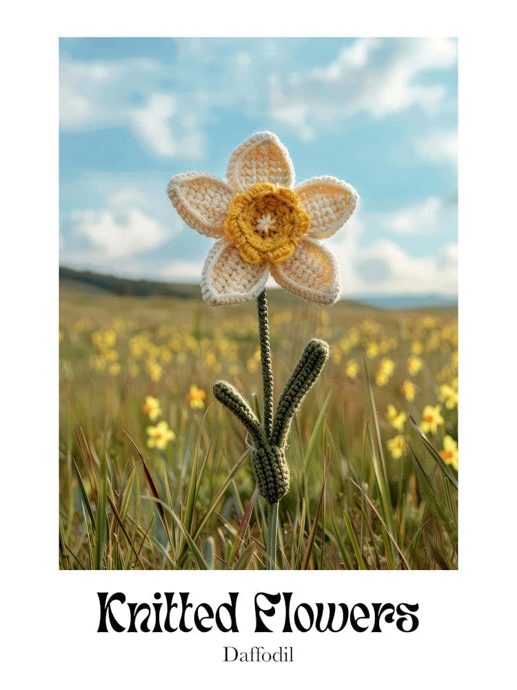 Knitted Flowers Daffodil  4