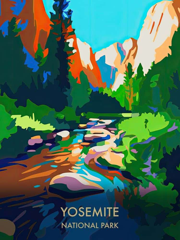 Yosemite National Park Travel Poster Matisse Style 3